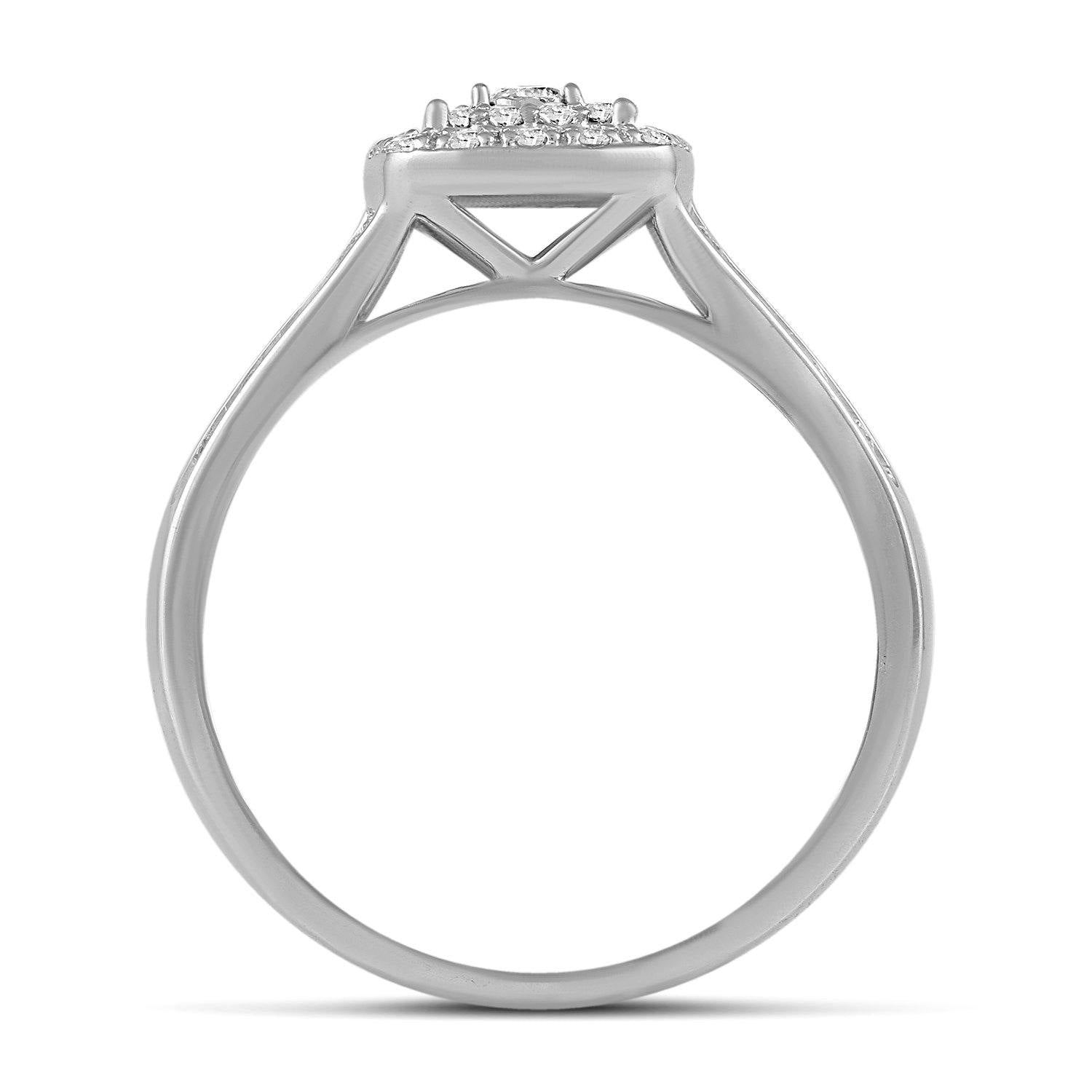 1/3CT TW Diamond Engagement Ring from Trio Set in 10KT White Gold - Fifth and Fine