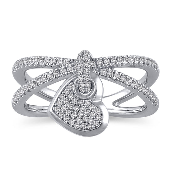 3/8 Cttw Diamond Heart Ring in 14K White Gold
