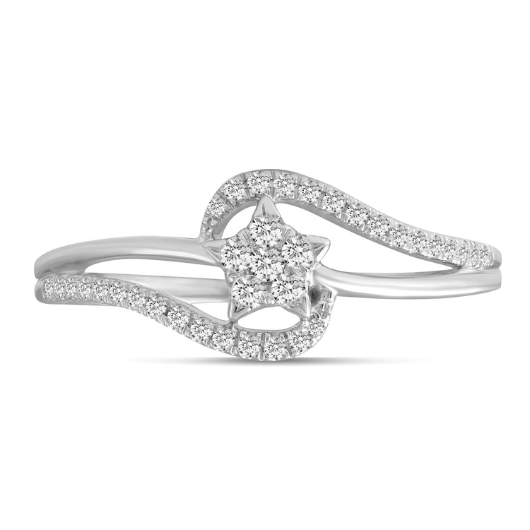 1/4ct tw Diamond Star Cluster Promise Ring in Sterling Silver - Fifth and Fine