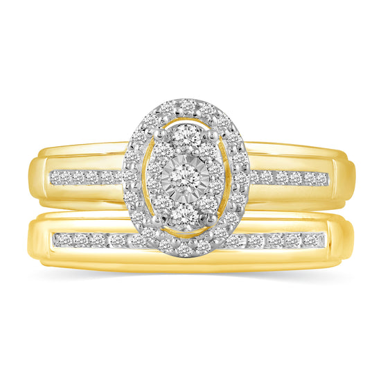 3/8CT TW Diamond Trio Bridal Set in 10KT Yellow & White Gold