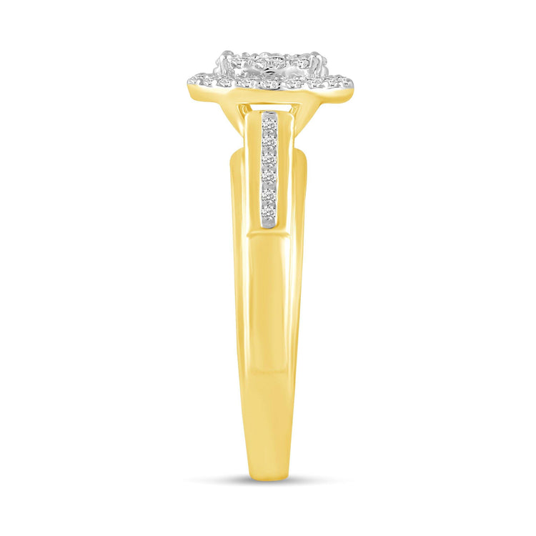 1/4CT TW Diamond Engagement Ring from Trio Set in 10KT Yellow & White Gold - Fifth and Fine