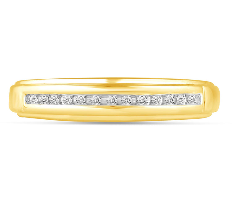 1/20CT TW Diamond Wedding Band Set in 10KT Yellow Gold - Fifth and Fine