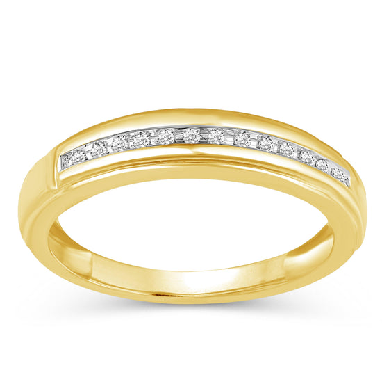 1/20CT TW Diamond Wedding Band Set in 10KT Yellow Gold - Fifth and Fine