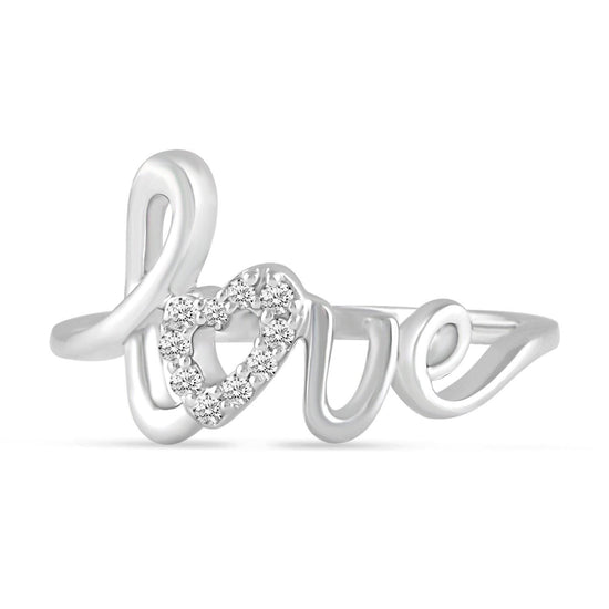 1/10 CTW Diamond Love Ring in Sterling Silver - Fifth and Fine