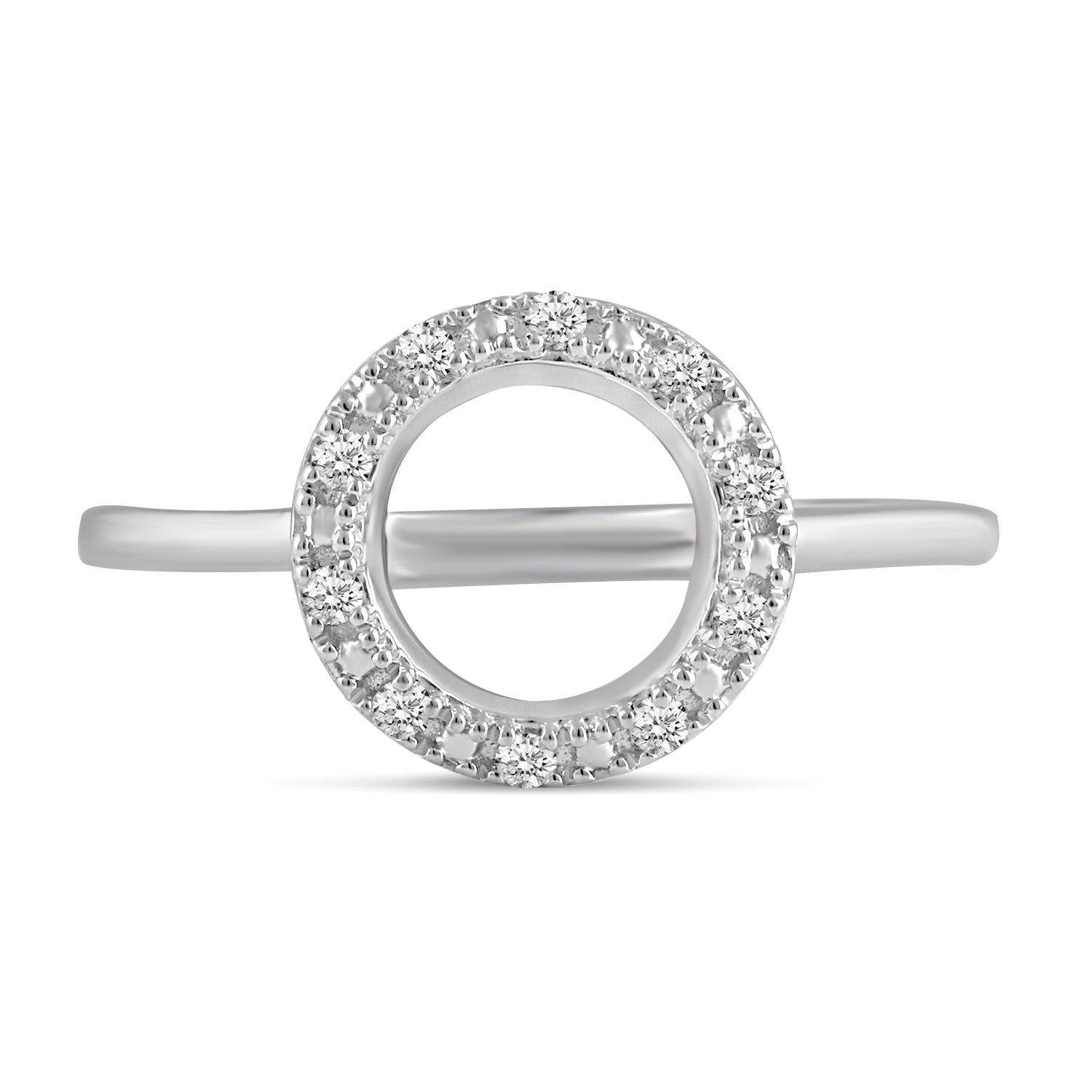1/10 CT TW Diamond Circle Ring in Sterling Silver - Fifth and Fine