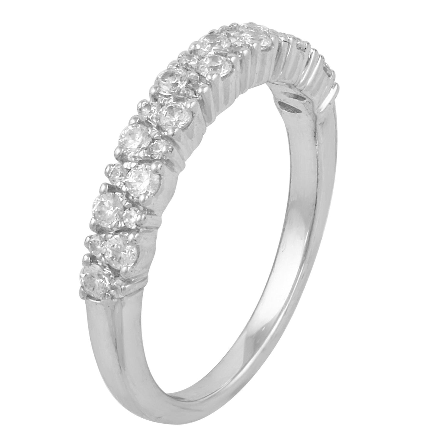 1/2CT TW Diamond Wedding band Ring in Sterling Silver - Fifth and Fine