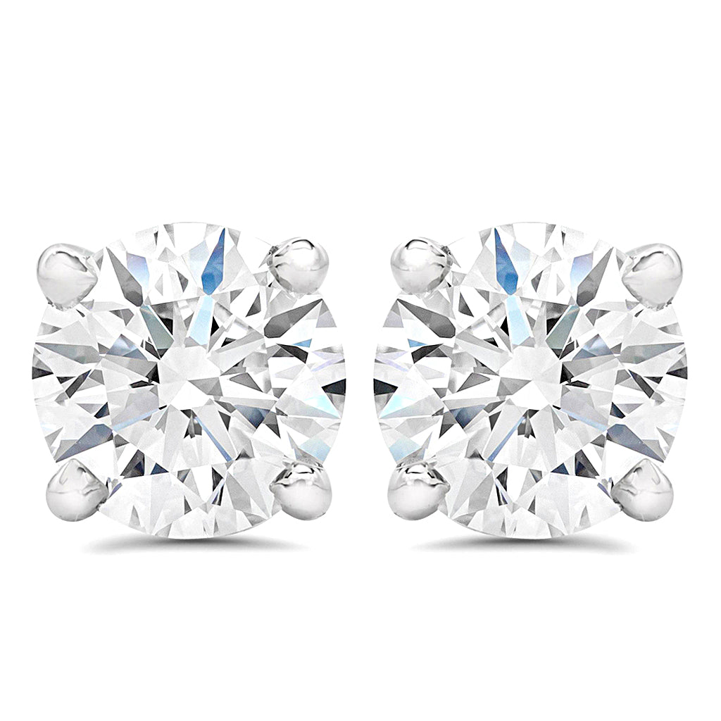 White GoldAGS Certified (VS1-VS2)  1/5ct TW to 2.00ct TW Diamond Earrings-14KGold-ScrewBack fine jewelry birthday holiday valentineday gift