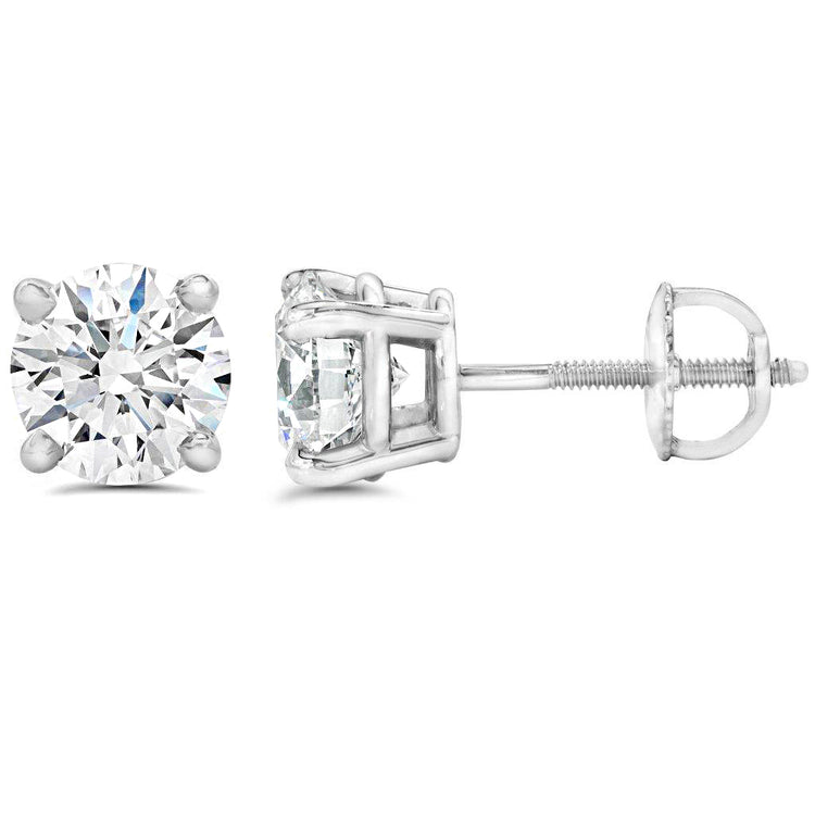 AGS Certified (VS1-VS2)  1/5ct TW to 2.00ct TW Diamond Earrings-14KGold-ScrewBack fine jewelry birthday holiday valentineday gift