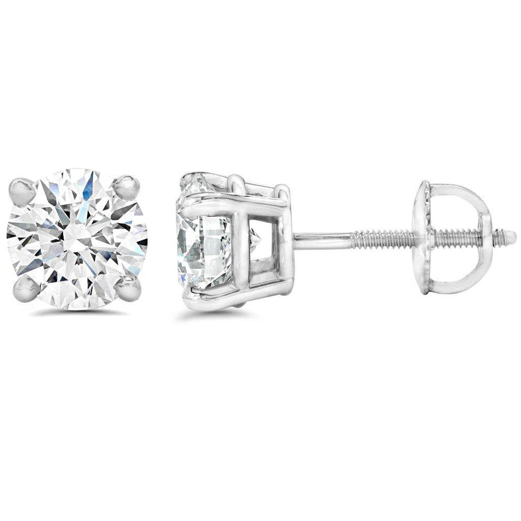 AGS Certified (I1-I2) 1/5ct TW to 2.00ct TW Diamond Earrings-14KGold-ScrewBack fine jewelry holiday birthday valentine day gift