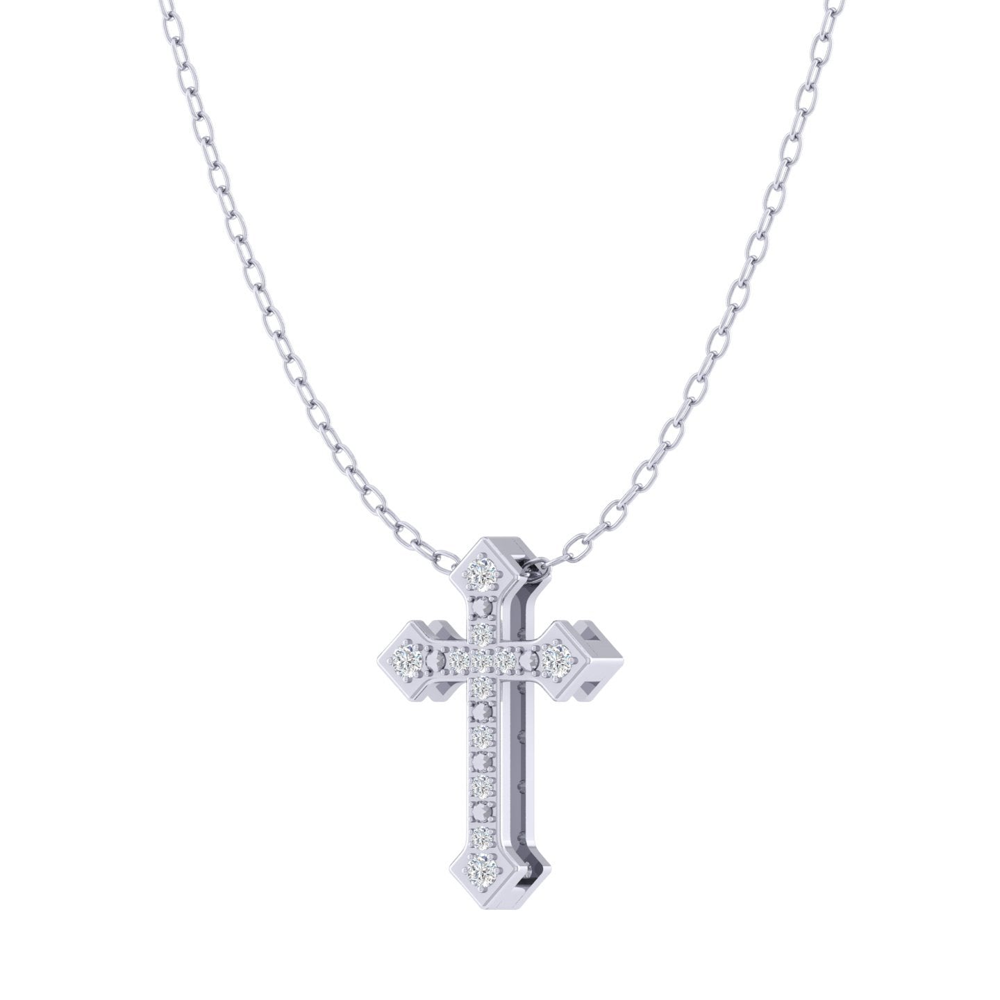 Celtic Cross 1/20 Cttw Natural Diamond Pendant Necklace set in 925 Sterling Silver