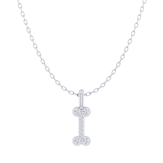 Dog Bone 1/20 Cttw Natural Diamond Pendant Necklace set in 925 Sterling Silver