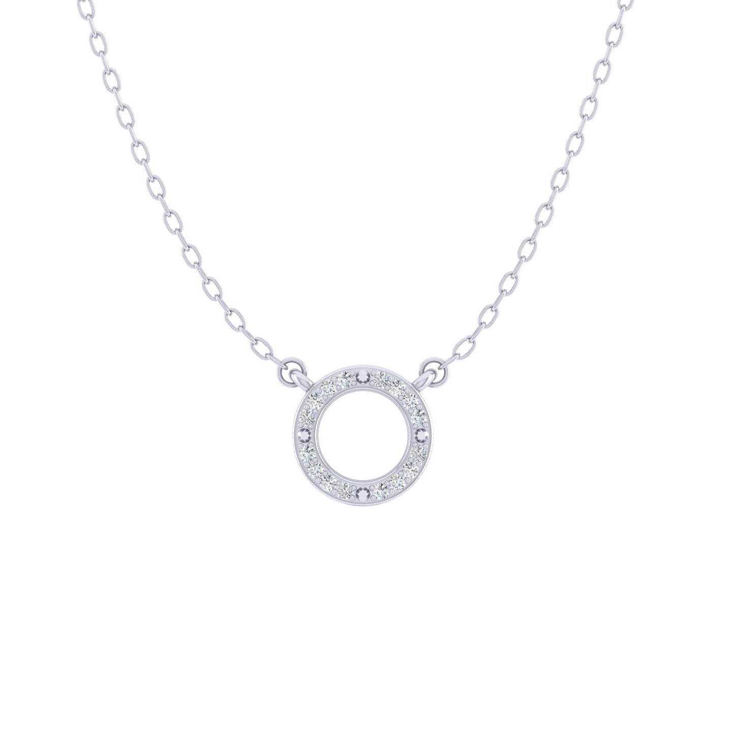 Circle of Life 1/20 Cttw Natural Diamond Pendant Necklace set in 925 Sterling Silver