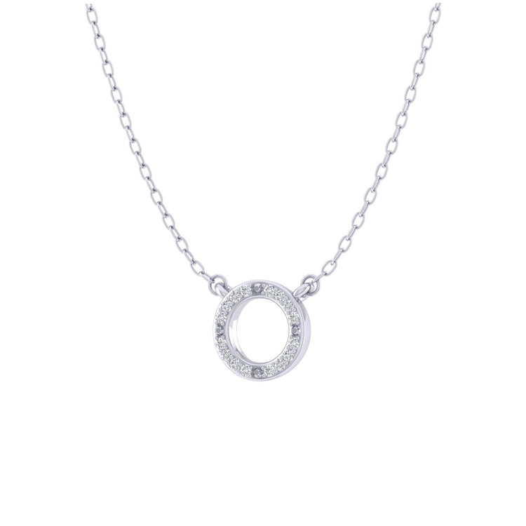 Circle of Life 1/20 Cttw Natural Diamond Pendant Necklace set in 925 Sterling Silver