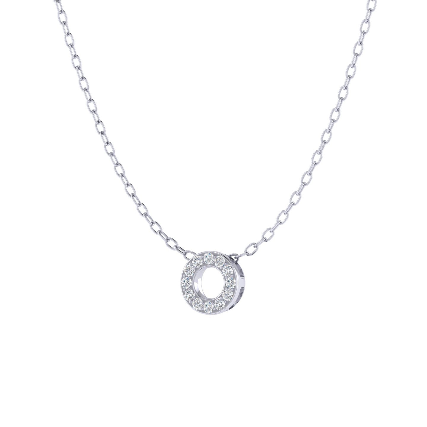 Round-Cut Diamond Eternity Circle & Link Necklace 1/6 ct tw Sterling Silver  & 10K Yellow Gold 18“ | Kay