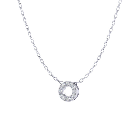 Eternity Circle 1/20 Cttw Natural Diamond Pendant Necklace set in 925 Sterling Silver