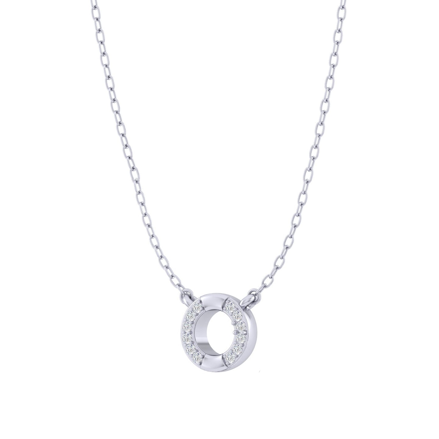 Karma Circle 1/20 Cttw Natural Diamond Pendant Necklace set in 925 Sterling Silver