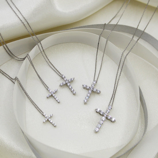 cross pendant necklace natural diamond affordable gift birthday anniversary