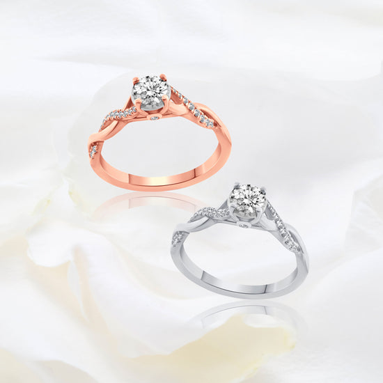 1/2 Cttw  (I1-I2 Clarity) Diamond Infinity Engagement Wedding Bridal Ring in 14K Gold